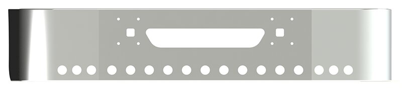 BUMPER FOR IHC 9100, 9200, 9400 SETBACK AXLE 1997-2007 18" SETBACK AXLE CHROME WITH TOW HOLE & VENT HOLES, LIGHT HOLES