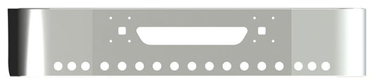 BUMPER FOR IHC 9100, 9200, 9400 SETBACK AXLE 1997-2007 18" SETBACK AXLE CHROME WITH TOW HOLE & VENT HOLES, LIGHT HOLES