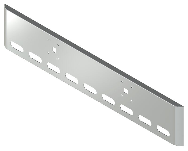 BUMPER FOR IHC 9900 2000-2022 18" SQUARE ROLLED END CHROME WITH TOW HOLE AND 9 OVAL HOLES