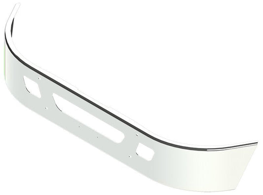 BUMPER FOR IHC 4000 SERIES MEDIUM DUTY, DURASTAR 2002-2022 12" TO 14" SETBACK AXLE CHROME WITH TOW HOLE & VENT HOLES