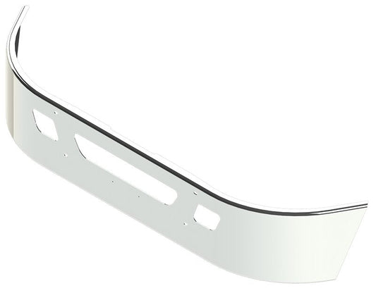 BUMPER FOR IHC 4000 SERIES MEDIUM DUTY, DURASTAR 2002-2022 16" SETBACK AXLE CHROME WITH TOW HOLE & VENT HOLES