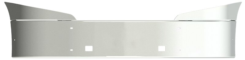 BUMPER FOR IHC PROSTAR 2008-2017 16" SETBACK AXLE WITH TOP EXTENSIONS CHROME WITH TOW HOLE