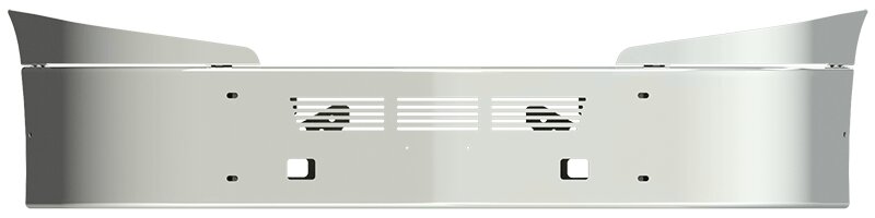 BUMPER FOR IHC LT SERIES 2017-2022 16" SETBACK AXLE WITH TOP EXTENSIONS CHROME