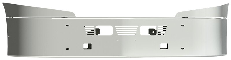BUMPER FOR IHC LT SERIES 2017-2022 16" SETBACK AXLE WITH TOP EXTENSIONS CHROME