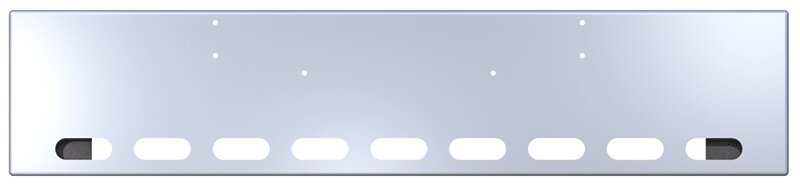BUMPER FOR KENWORTH W900B 1982-2010 & W900L 1982-2022 20" BOXED END CHROME WITH MOUNTING HOLES ONLY AND 9 OVAL HOLES
