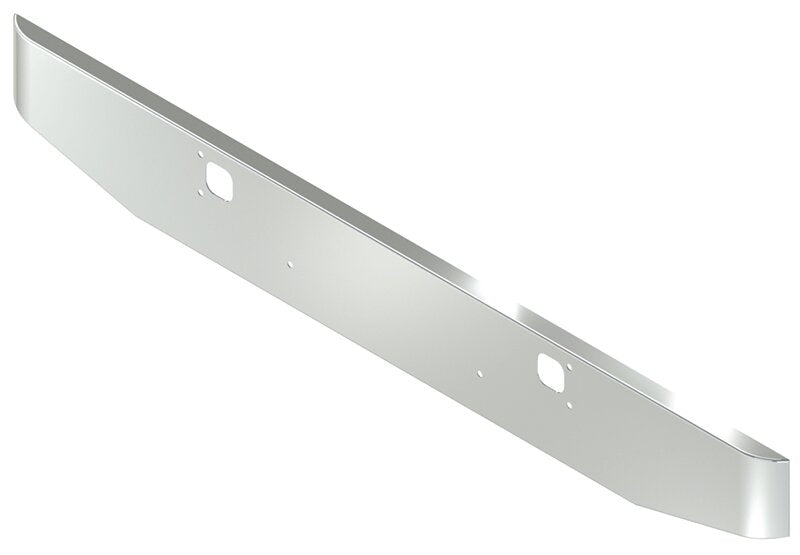 BUMPER FOR KENWORTH W900B 1982-2010 & W900L 1982-2022 12" TAPER ROLLED END CHROME WITH TOW HOLE, NO CUTOUT ON THE TOP LIP
