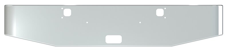 BUMPER FOR KENWORTH W900B 1982-2010 & W900L 1982-2022 18" TAPER HAND FORM CHROME, NO CUTOUT ON THE TOP LIP