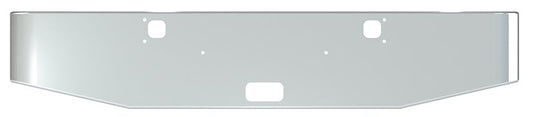 BUMPER FOR KENWORTH W900B 1982-2010 & W900L 1982-2022 18" TAPER HAND FORM CHROME, NO CUTOUT ON THE TOP LIP