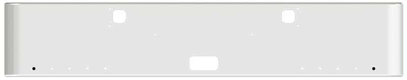 BUMPER FOR KENWORTH W900B 1982-2010 & W900L 1982-2022 18" SQUARE ROLLED END CHROME, LIGHT HOLES