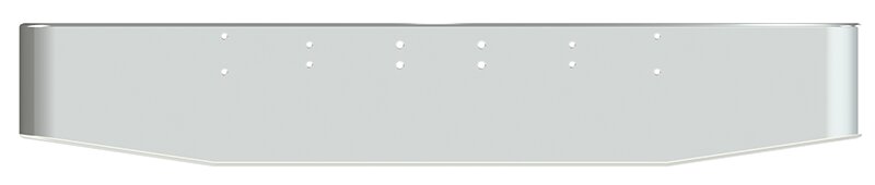 BUMPER FOR KENWORTH LOGGER 1967-1981 16" TAPER ROLLED END CHROME WITH EXTERIOR BOLT ON HITCH HOLES, NO CUTOUT ON THE TOP LIP