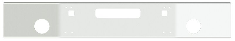 BUMPER FOR KENWORTH T800 1986-2003 14" OPEN END CHROME WITH ROUND FOG LIGHT HOLES & STEP HOLES & VENT HOLES