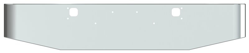 BUMPER FOR KENWORTH W900S 1989-2007 18" TAPER HAND FORM CHROME WITH TOW HOLE