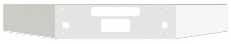 BUMPER FOR KENWORTH T800 & T880 2004-2022 14" OPEN END TAPERED CHROME WITH TOW HOLE & STEP HOLES & VENT HOLES