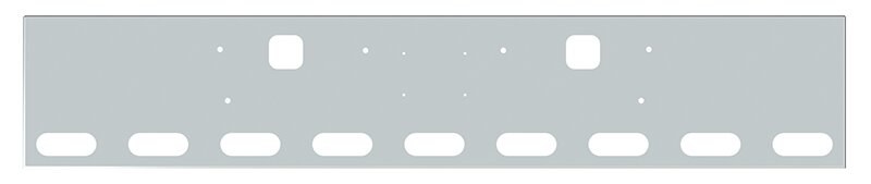 BUMPER FOR KENWORTH W900S 2008-2022 18" BOXED END CHROME WITH TOW HOLE AND 9 OVAL HOLES, LICENSE PLATE HOLES