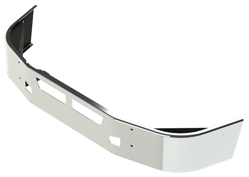 BUMPER FOR KENWORTH T660 2008-2017 12" TO 14" SETBACK AXLE CHROME WITH TOW HOLE & VENT HOLES