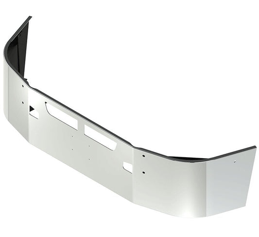 BUMPER FOR KENWORTH T660 2008-2017 20" SETBACK AXLE STAINLESS STEEL WITH TOW HOLE & VENT HOLES AND LICENSE PLATE HOLES