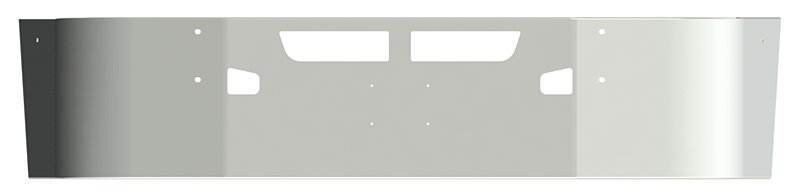 BUMPER FOR KENWORTH T660 2008-2017 20" SETBACK AXLE STAINLESS STEEL WITH TOW HOLE & VENT HOLES AND LICENSE PLATE HOLES
