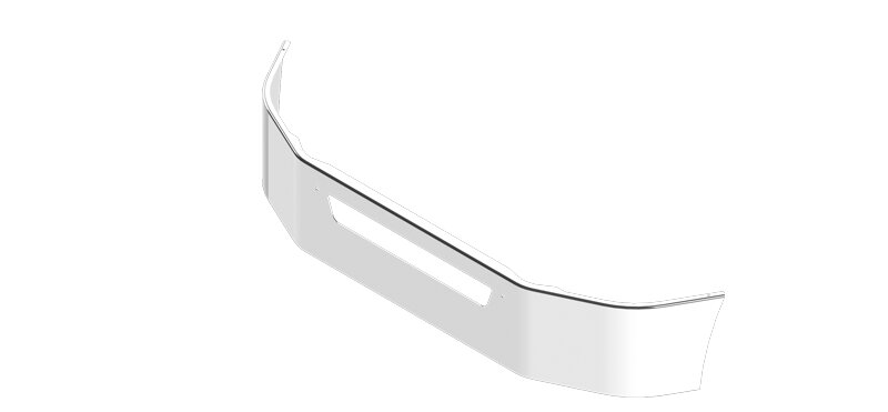 BUMPER FOR KENWORTH T270, T370 SETBACK AXLE 2008-2022 16" SETBACK AXLE CHROME WITH TOW HOLE