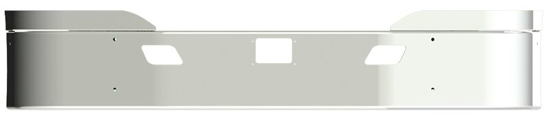 BUMPER FOR KENWORTH T680 SETBACK AXLE 2013-2022 14" SETBACK AXLE WITH TOP EXTENSIONS CHROME WITH TOW HOLE