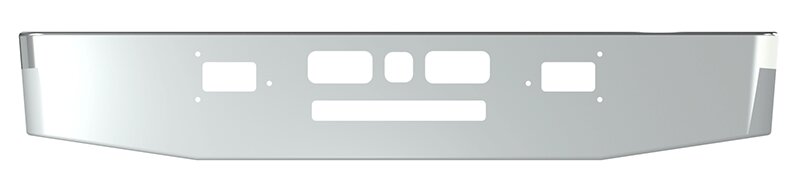 BUMPER FOR MACK R-600, R-700 1970-1990 16" TAPER ROLLED END CHROME WITH TOW HOLE & VENT HOLES