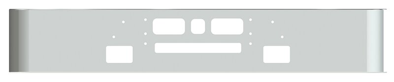 BUMPER FOR MACK WESTERN CONTRACTOR, RD688, RD690 1989-2001 16" SQUARE HAND FORM CHROME WITH TOW HOLE, VENT HOLES , GRILL GUARD HOLES