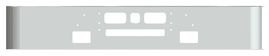BUMPER FOR MACK WESTERN CONTRACTOR, RD688, RD690 1989-2001 16" SQUARE HAND FORM CHROME WITH TOW HOLE, VENT HOLES , GRILL GUARD HOLES