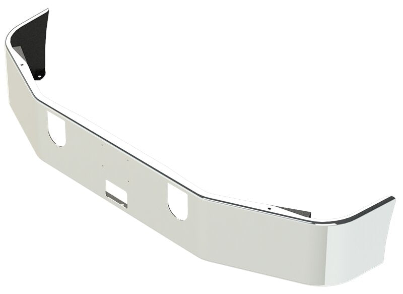 BUMPER FOR MACK CH SERIES SETBACK AXLE 1994-2004 12" TO 14" SETBACK AXLE CHROME AND LICENSE PLATE HOLES