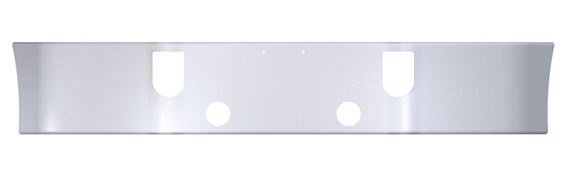 BUMPER FOR MACK CXP, CXN SERIES SETBACK AXLE 2005-2022 16" SETBACK AXLE CHROME WITH TOW HOLE & ROUND FOG LIGHT HOLES