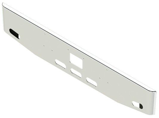 BUMPER FOR PETERBILT 379, 378, 357 1987-2007 16" TAPER ROLLED END CHROME WITH TOW HOLE, LIGHT HOLES