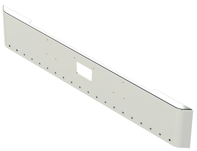 BUMPER FOR PETERBILT 379, 378, 357 1987-2007 16" SQUARE HAND FORM CHROME WITH TOW HOLE, LIGHT HOLES