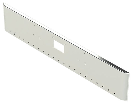 BUMPER FOR PETERBILT 379, 378, 357 1987-2007 18" SQUARE ROLLED END CHROME WITH TOW HOLE, LIGHT HOLES