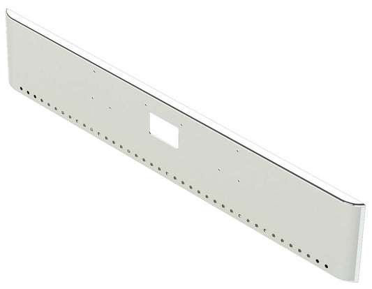 BUMPER FOR PETERBILT 379, 378, 357 1987-2007 18" SQUARE ROLLED END CHROME WITH TOW HOLE, LIGHT HOLES