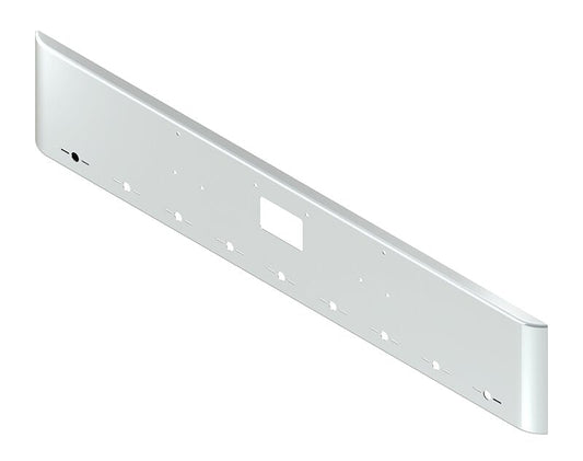 BUMPER FOR PETERBILT 379, 378, 357 1987-2007 18" SQUARE ROLLED END CHROME WITH TOW HOLE, LIGHT HOLES
