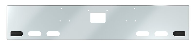 BUMPER FOR PETERBILT 379, 378, 357 1987-2007 18" BOXED END CHROME WITH TOW HOLE, LIGHT HOLES