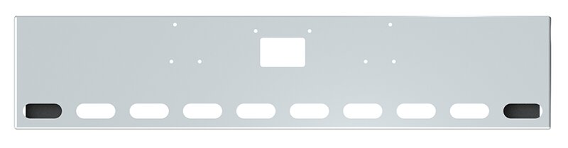 BUMPER FOR PETERBILT 379, 378, 357 1987-2007 20" BOXED END CHROME WITH TOW HOLE, LIGHT HOLES