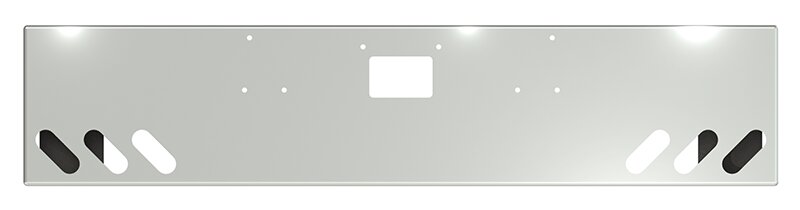 BUMPER FOR PETERBILT 379, 378, 357 1987-2007 20" BOXED END CHROME WITH TOW HOLE, LIGHT HOLES