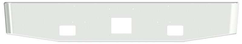 BUMPER FOR PETERBILT 379, 378, 357 1987-2007 16" TAPER ROLLED END CHROME, VORAD HOLE