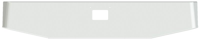 BUMPER FOR PETERBILT 379, 378, 357 1987-2007 18" TAPER HAND FORM CHROME WITH 379 STYLE LICENCE PLATE HANGER BOLTS & TOW HOLE & NO MOUNTING HOLES AND WITH UNIVERSAL BRACKETS THAT FIT CB, CQ, FD, FE ,HA, HC, GO