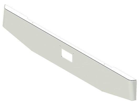 BUMPER FOR PETERBILT 379, 378, 357 1987-2007 16" TAPER HAND FORM CHROME WITH 379 STYLE LICENCE PLATE HANGER BOLTS & TOW HOLE & NO MOUNTING HOLES AND WITH UNIVERSAL BRACKETS THAT FIT CB, CQ, FD, FE ,HA, HC, GO