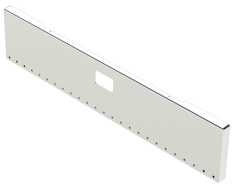 BUMPER FOR PETERBILT 379, 378, 357 1987-2007 20" BOXED END CHROME WITH TOW HOLE & NO MOUNTING HOLES AND 25 HOLES FOR 3/4" LIGHTS, WITH UNIVERSAL BRACKETS THAT FIT CB, CQ, FD, FE ,HA, HC, GO