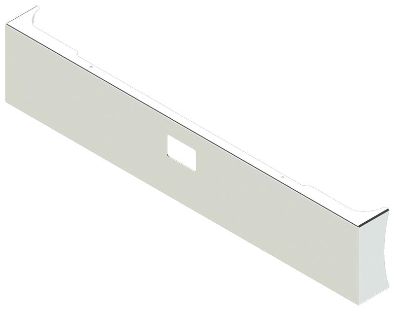 BUMPER FOR PETERBILT 379, 378, 357 1987-2007 18" AMERICAN EAGLE BOXED END WITH 8" EARS CHROME WITH TOW HOLE & NO MOUNTING HOLES AND WITH UNIVERSAL BRACKETS THAT FIT CB, CQ, FD, FE ,HA, HC, GO