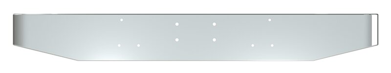BUMPER FOR PETERBILT LOGGER 1987-2007 12" TAPER ROLLED END CHROME WITH EXTERIOR BOLT ON HITCH HOLES