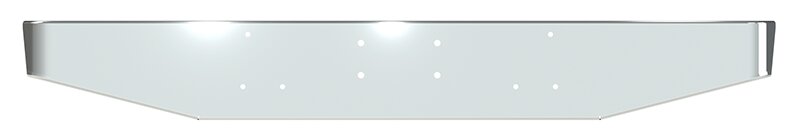 BUMPER FOR PETERBILT LOGGER 1987-2007 12" TAPER HAND FORM CHROME WITH EXTERIOR BOLT ON HITCH HOLES