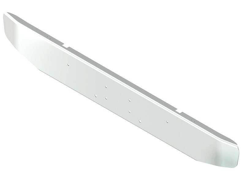 BUMPER FOR PETERBILT 388 HIGH CLEARANCE 2007-2022 12" TAPER ROLLED END CHROME WITH EXTERIOR BOLT ON HITCH HOLES