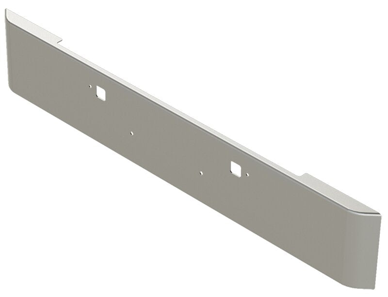 BUMPER FOR PETERBILT 365, 367, 388, 389, 567 2007-2022 16" SQUARE HAND FORM CHROME WITH TOW HOLE, NO CUTOUT ON THE TOP LIP