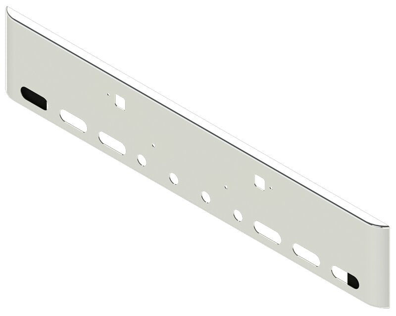 Bumper For KENWORTH, KW, W990, 2018-2026, 18", SQUARE ROLLED END, CHROME, TOW HOLES, LIGHT HOLES, 7ga