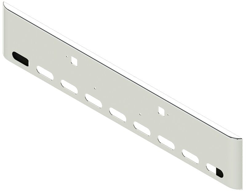 BUMPER FOR PETERBILT 365, 367, 388, 389, 567 2007-2022 18" SQUARE ROLLED END CHROME WITH TOW HOLE AND 9 OVAL HOLES