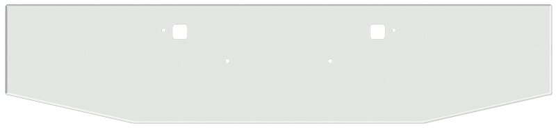 Bumper For KENWORTH, KW, W990, 2018-2026, 20", BOXED END TAPER, CHROME, TOW HOLES, 10ga