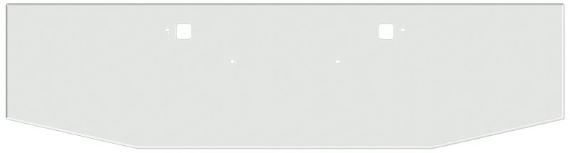 Bumper For KENWORTH, KW, W990, 2018-2026, 24" to 22", BOXED END TAPER, CHROME, TOW HOLES, 10ga