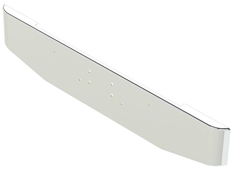BUMPER FOR PETERBILT 365, 367, 388, 389, 567 2007-2022 18" TAPER HAND FORM CHROME WITH EXTERIOR BOLT ON HITCH HOLES